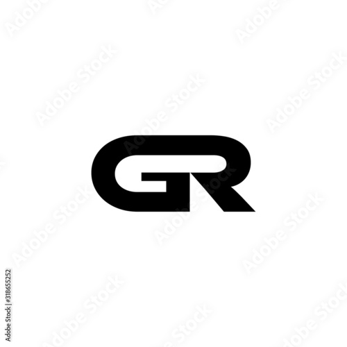 GR letter logo design in white background