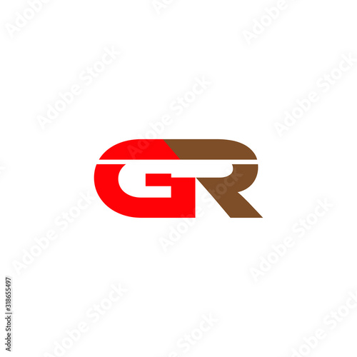 GR letter logo design in white background