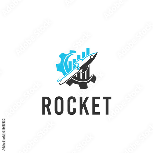 rocket travel fly vehicle ship logo vector illustration