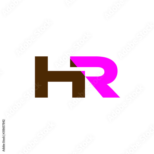 HR letter logo design in white background