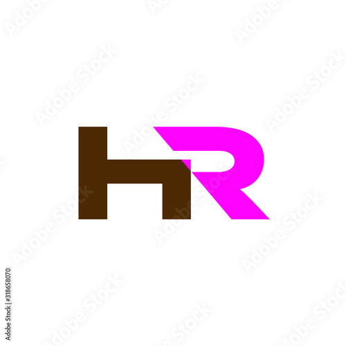 HR letter logo design in white background