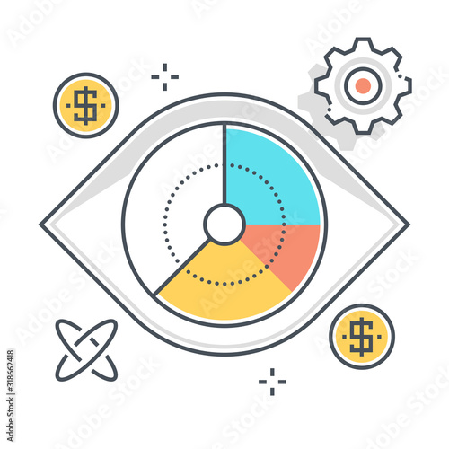 Vision related color line vector icon, illustration