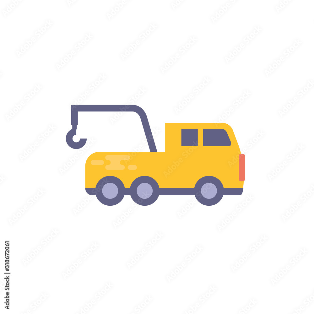 Isolated construction crane truck vector design