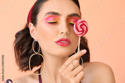 Beautiful young woman with ...