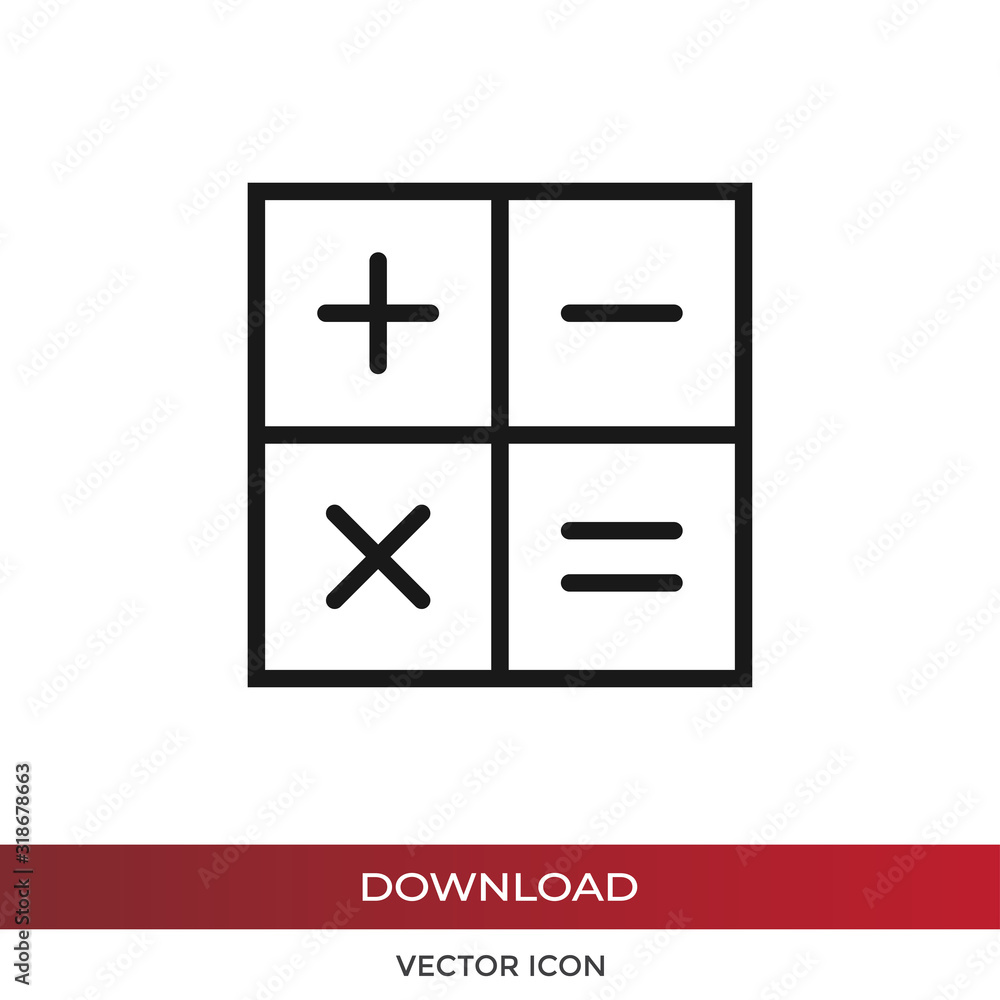 Calculator icon vector. Simple calculator sign in modern design style for web site and mobile app. EPS10 Calculator icon vector. Simple calculator sign in modern design style for web site and mobile app. EPS10