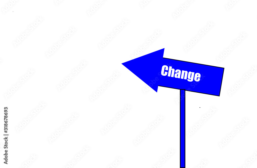 Change arrow vector business concept on simple white background for pausing, stopping, and changing direction. Change arrow vector business concept on simple white background for pausing, stopping, and changing direction.