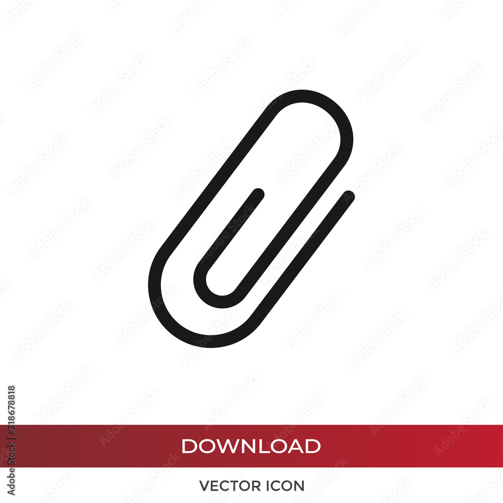 Paper clip icon vector. Simple paper clip sign in modern design style for web site and mobile app. EPS10 Paper clip icon vector. Simple paper clip sign in modern design style for web site and mobile app. EPS10