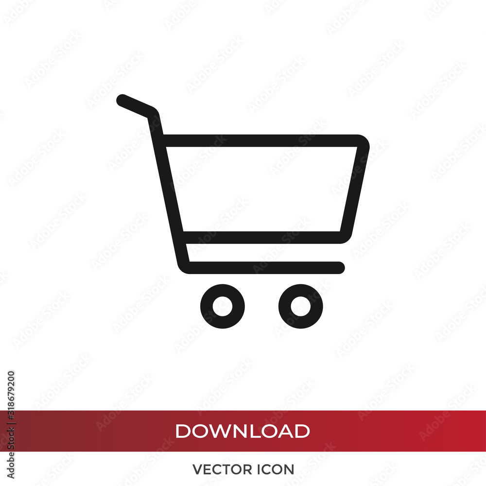Shopping cart icon vector. Simple shopping cart sign in modern design style for web site and mobile app. EPS10 Shopping cart icon vector. Simple shopping cart sign in modern design style for web site and mobile app. EPS10