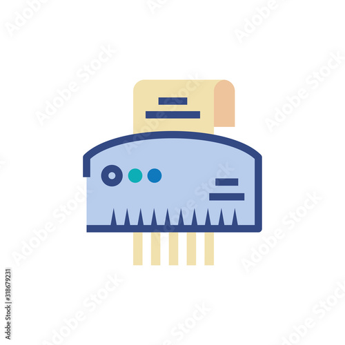 Isolated office paper crusher vector design