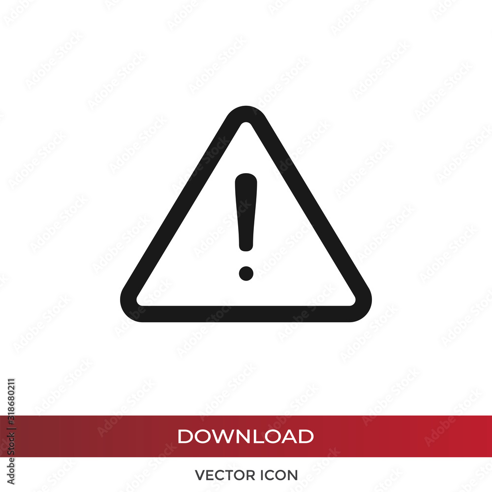 Warning icon vector. Simple warning sign in modern design style for web site and mobile app. EPS10 Warning icon vector. Simple warning sign in modern design style for web site and mobile app. EPS10