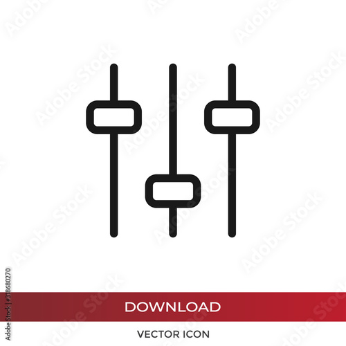 Filter control icon vector. Simple filter control sign in modern design style for web site and mobile app. EPS10