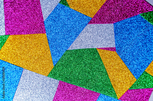 Abstraction. Bright colored mosaic with sequins 