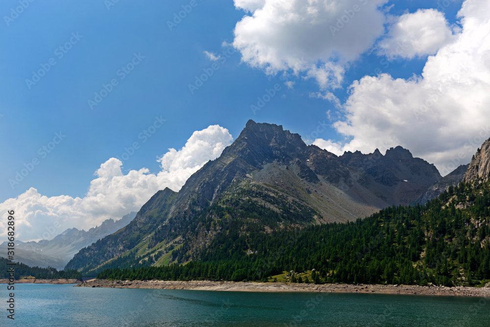 Devero lake in Alpe Devero, Italy.
