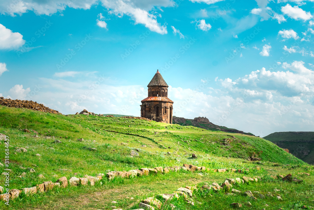 Famous Ani Ruins, Ani was one of the biggest cities in medieval Armenia but now is just ruined and uninhabited site with some buildings left situated in the Turkish province of Kars near the border.