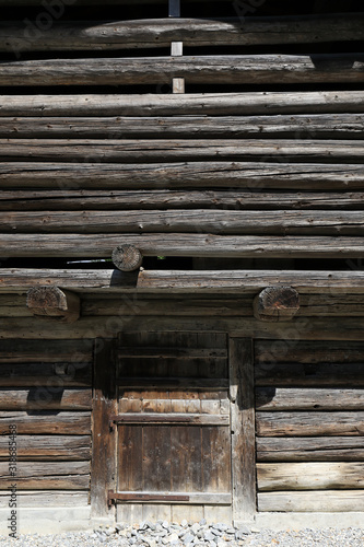 Old wooden cowshed