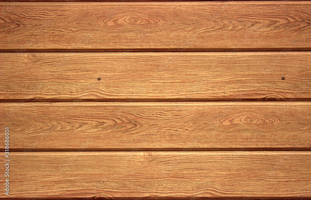 Obraz premium The wall is made of textured brown wooden planks. Nice background