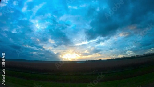 Bus Ride At Sunset On Highway Trough Croatia Countryside