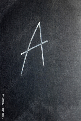 Letter A on a chalk board