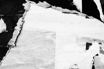 Old ripped torn posters textures backgrounds grunge creased crumpled paper vintage collage placards empty space text backdrop surface