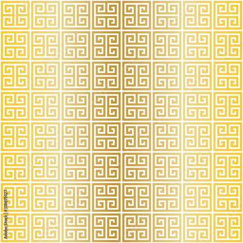 gold white vector seamless fretwork pattern