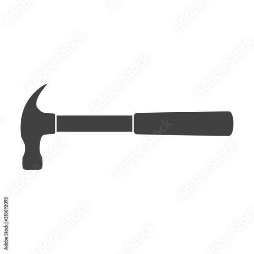 Hammer. Abstract concept, icon. Vector illustration on white background.