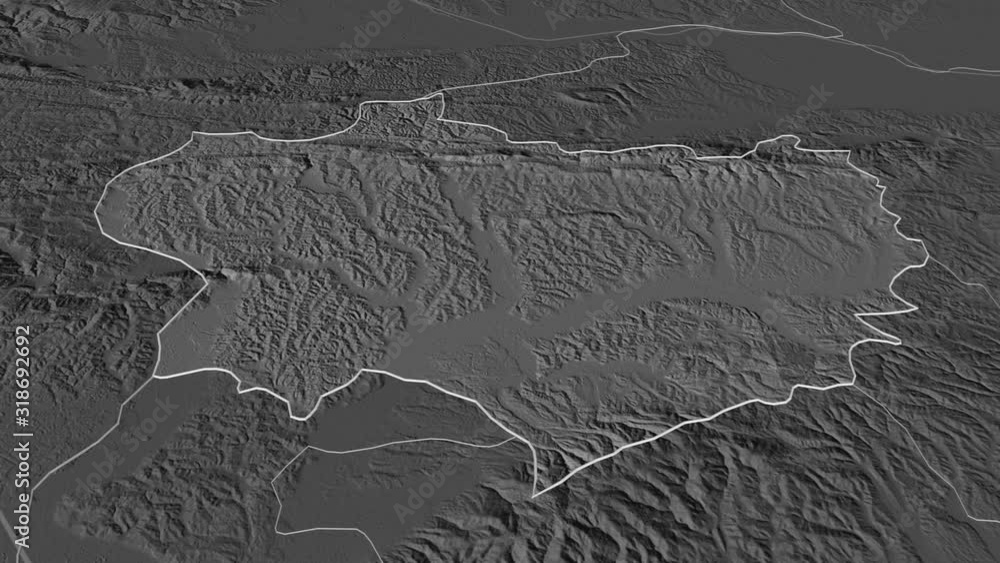 Krapinsko-Zagorska, county with its capital, zoomed and extruded on the bilevel map of Croatia in the conformal Stereographic projection. Animation 3D Krapinsko-Zagorska, county with its capital, zoomed and extruded on the bilevel map of Croatia in the conformal Stereographic projection. Animation 3D