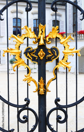 Fence of Grassalkovichov palace in Bratislava, Slovakia photo