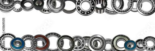 Cuadro en lienzo Car bearings collage on isolated background