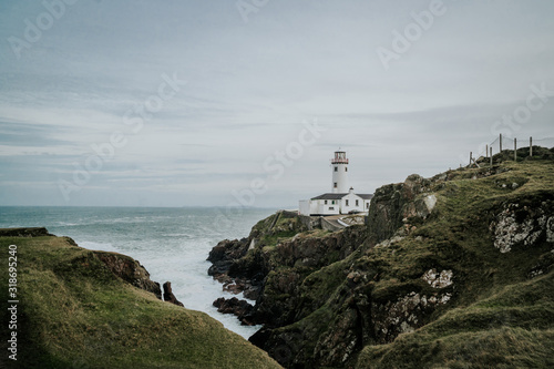 lighthouse on the background of the Atlantic Ocean