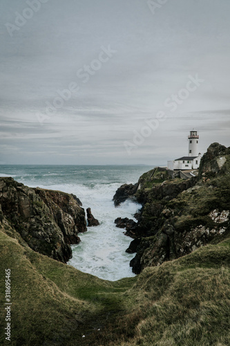 lighthouse on the background of the Atlantic Ocean