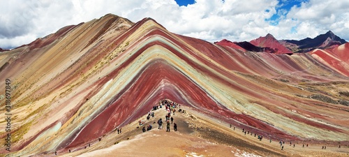 Rainbow mountains or Vinicunca Montana de Siete Colores © Daniel Prudek