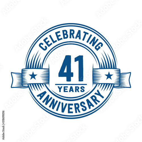 41 years logo design template. 41st anniversary vector and illustration.