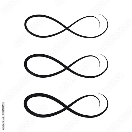 Hand drawn infinity symbol, infinity sign doodle icon