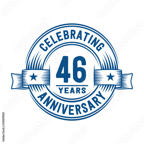 46 years logo design template. 46th anniversary vector and illustration.