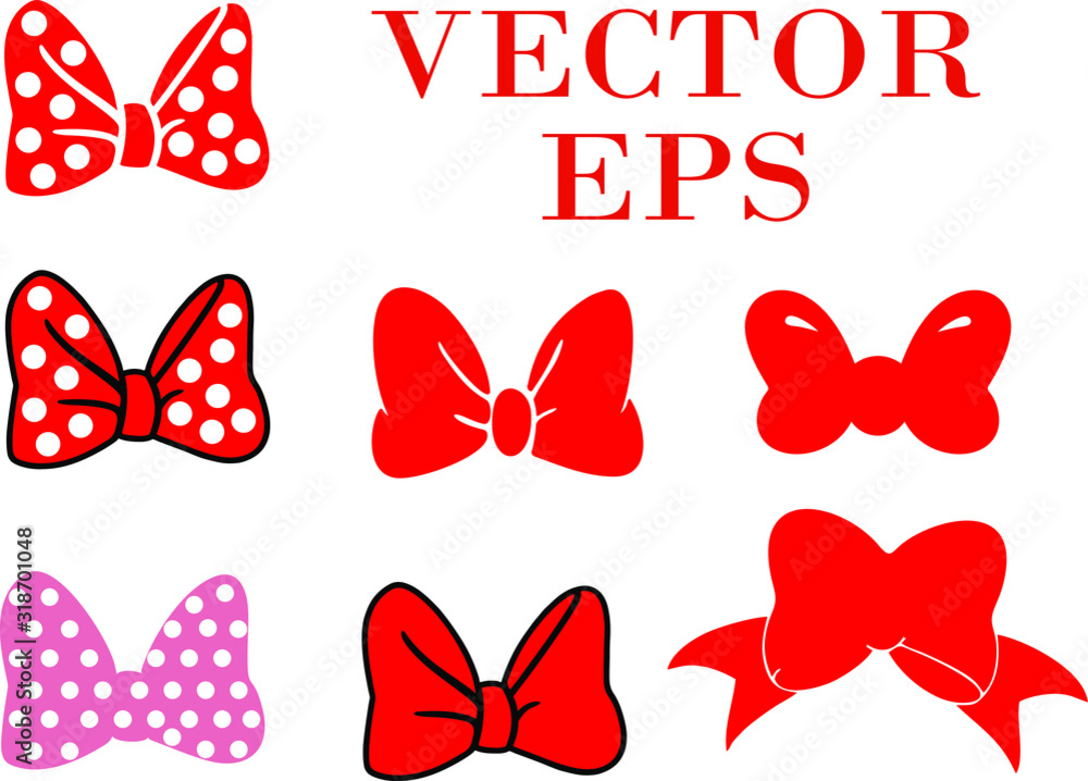 Fototapeta Set of bows. colored bow set. Vector illustration