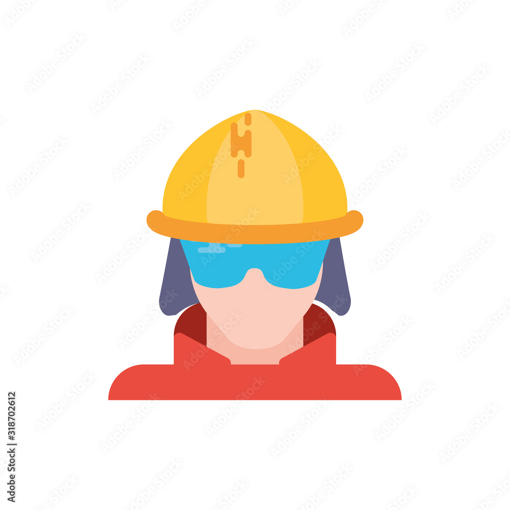 Isolated firefighter with helmet and glasses vector design Isolated firefighter with helmet and glasses vector design