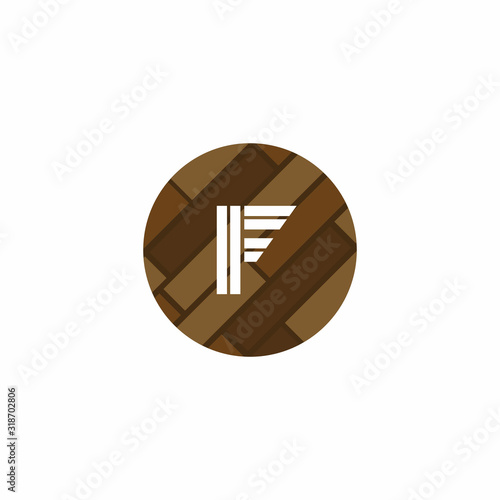 Laminate parquet Logo Letter F