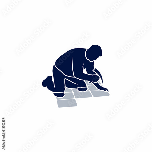 Paver Roadworker Logo