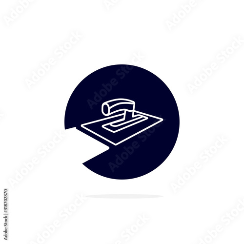 Stucco Plasterer Logo Outline Bottom Left to Top Right
