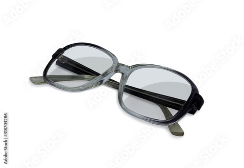 Reading glasses isolated on white background. Male or female accessory.