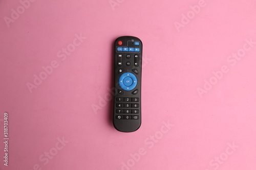 Obraz na płótnie TV remote control in color background w salonie