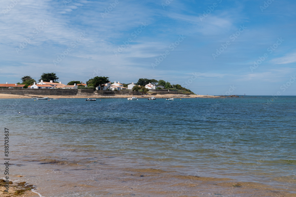 village view on island of Noirmoutier en Ile in Pays de la Loire region in western France village view on island of Noirmoutier en Ile in Pays de la Loire region in western France