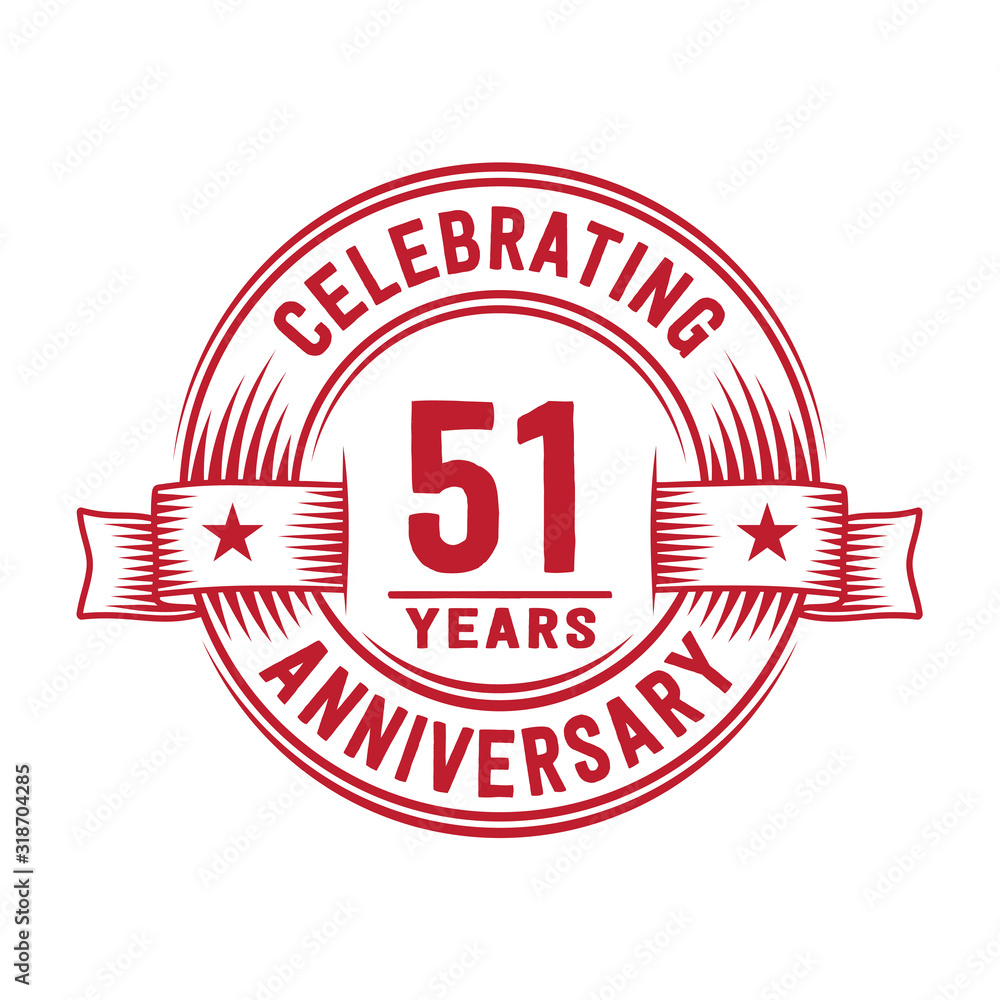 Fototapeta premium 51 years logo design template. 51st anniversary vector and illustration.
