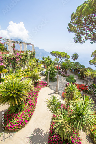 Garden of the villa Rufolo, Amalfi coast, Ravello, Italy photo