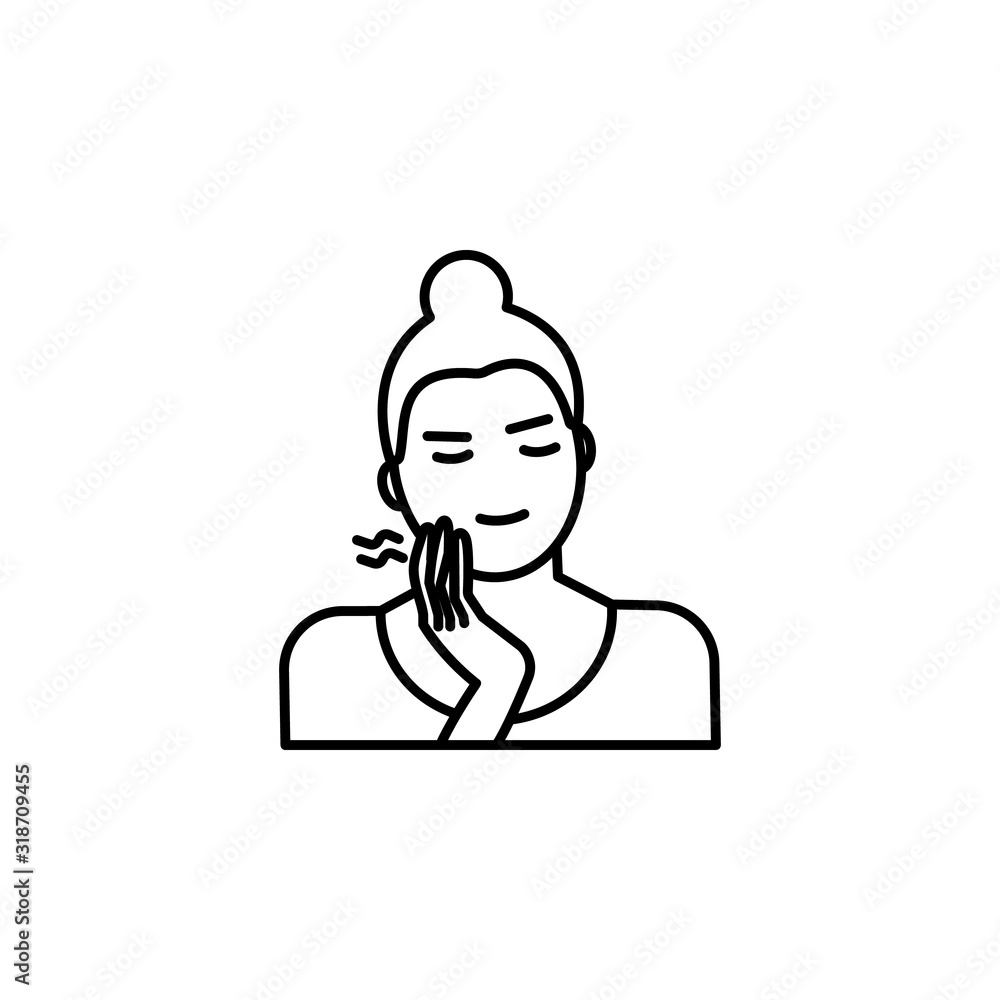 toothache pain line icon on white background toothache pain line icon on white background