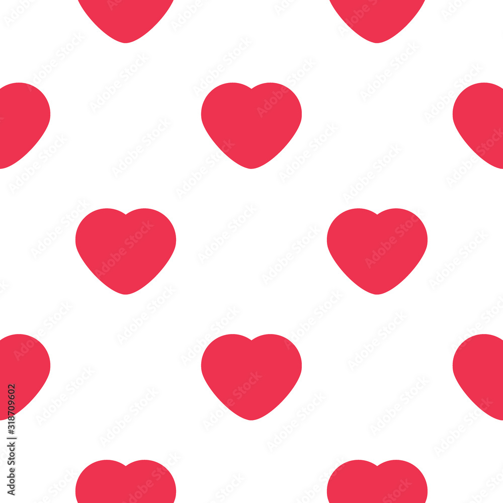 Seamless heart shaped pattern. Design for Valentine's Day or another love romantic projects. Repeating vector illustration for wrapping paper, textile printing and greeting cards.