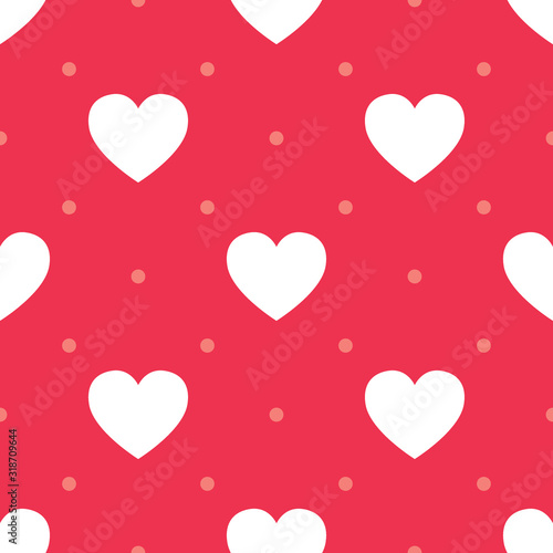 Seamless heart shaped pattern. Design for Valentine's Day or another love romantic projects. Repeating vector illustration for wrapping paper, textile printing and greeting cards.