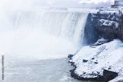 Photography winter wonderland at niagara falls in canada