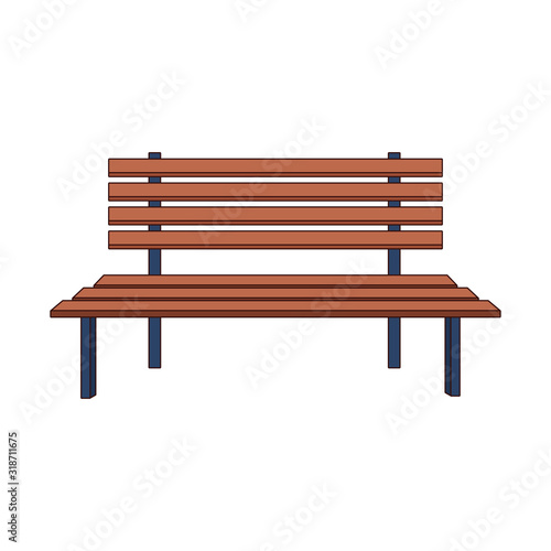 wooden bench icon, colorful design