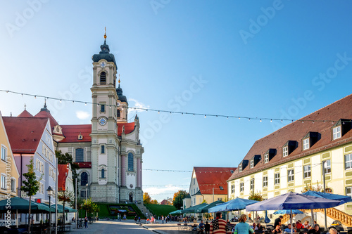 Marktplatz und Kloster Ottobeuren, Bayern, Deutschland 